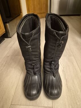 Baffin Technology Size 10 Black Tall Winter Snow Boots Drawstring